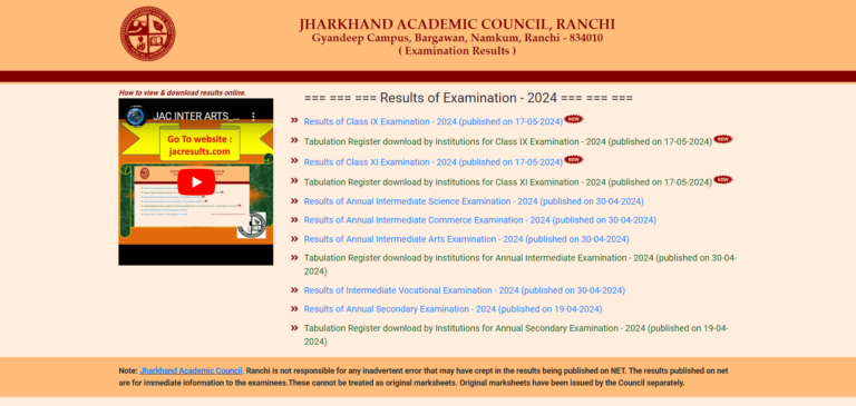 Results of Class XI Examination - 2024 (published on 17-05-2024)